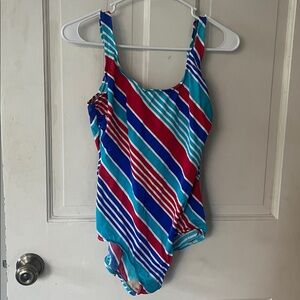 Vintage Cole of California One Piece Swimsuit Size 14 Multicolor Stripe
